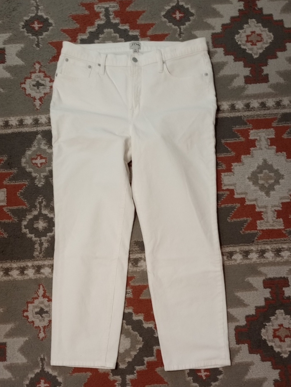 J. Crew White Cropped Straight-Leg Women’s Corduroys